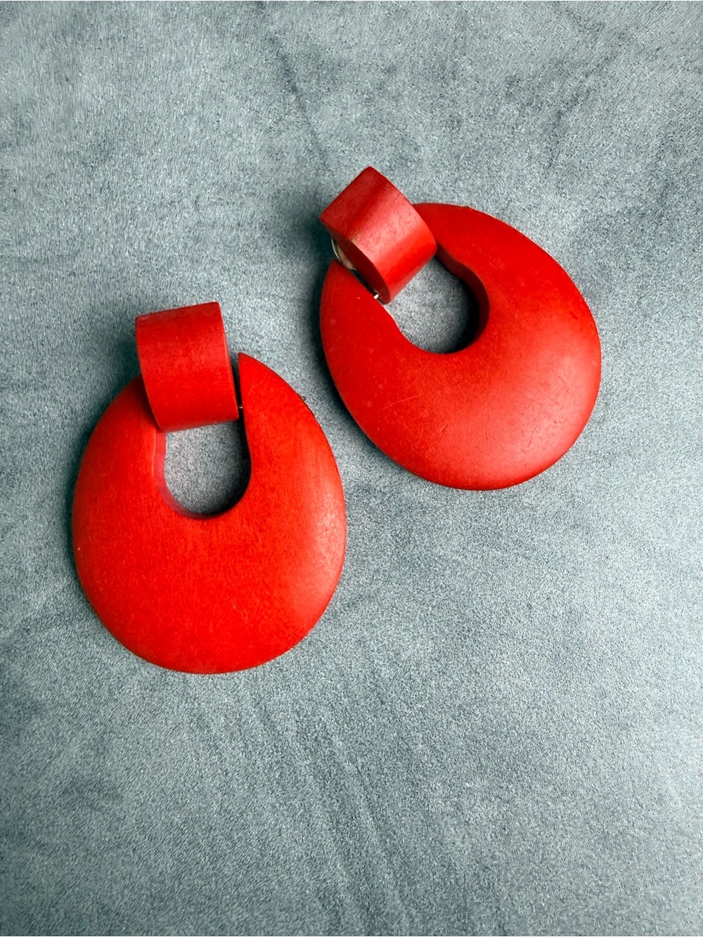 Bold Red Statement Hoop Earrings - Women Accessories